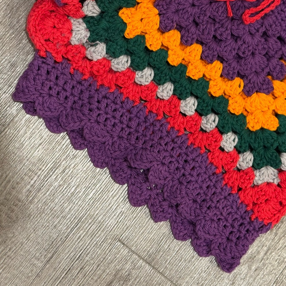 NEW Handmade Crochet Short Shorts With Scalloped Hem Colorful - Size Small - Picture 3 of 5